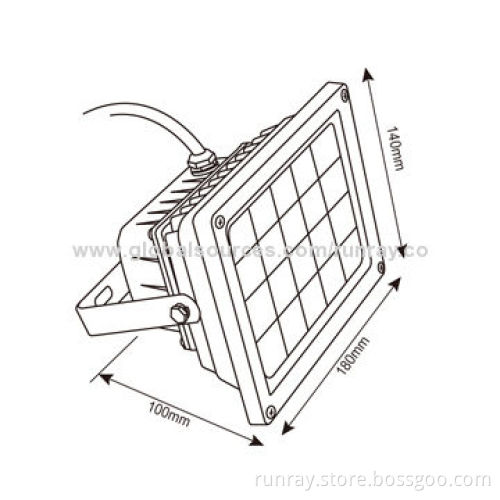 20W LED Floodlight, 85-265V AC/12-24V DC Voltage, IP65 Epistar 35x35-mil Chip, >0.95 PF, CE Mark